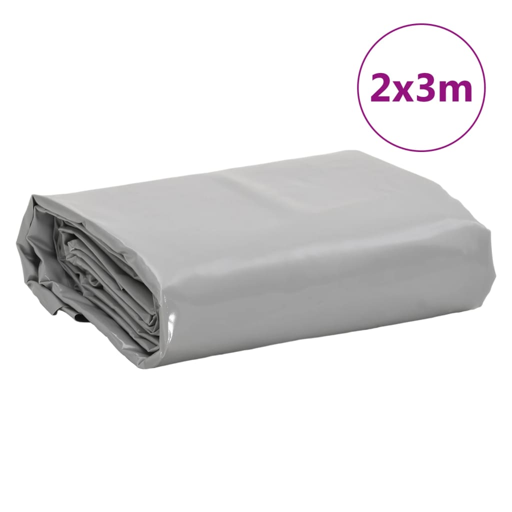 vidaXL Plandeka, szara, 2x3 m, 650 g/m²