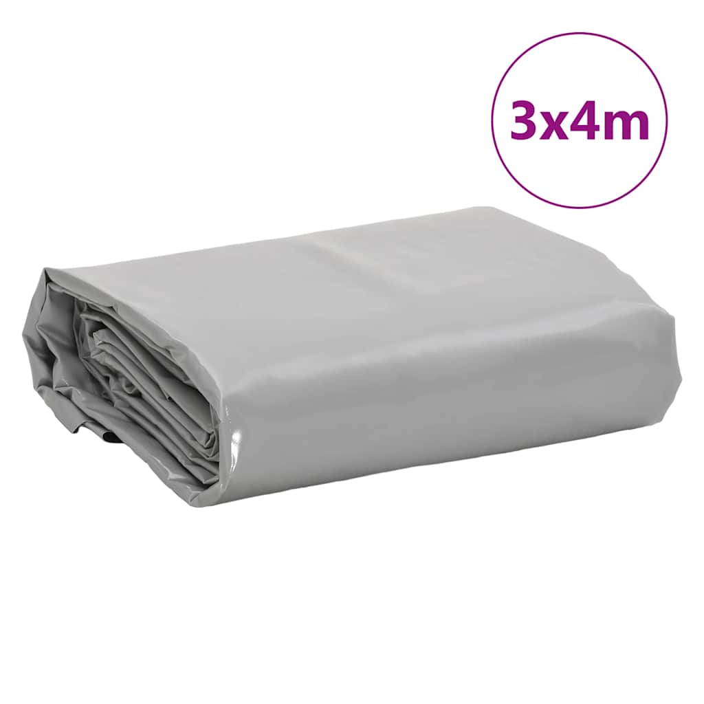 vidaXL Plandeka, szara, 3x4 m, 650 g/m²