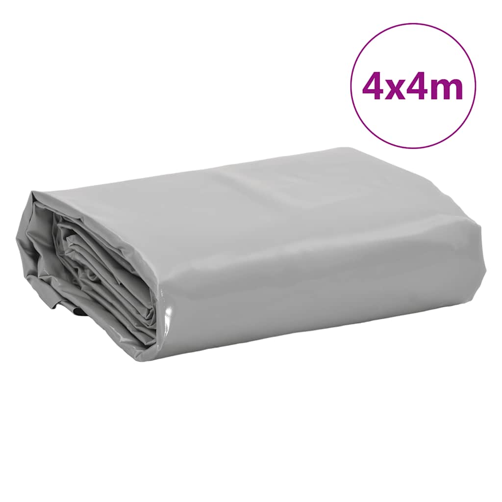 vidaXL Plandeka, szara, 4x4 m, 650 g/m²