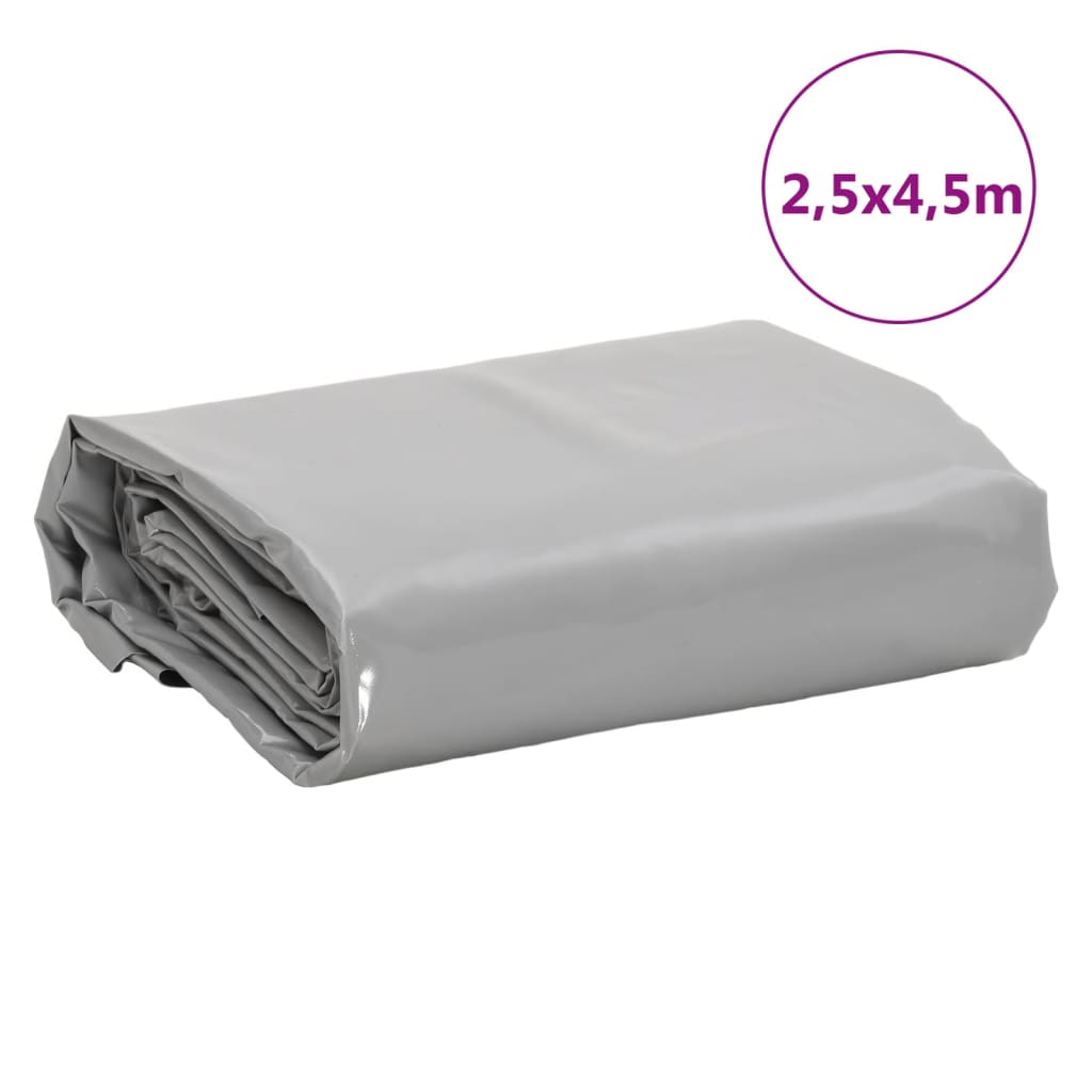 vidaXL Plandeka, szara, 2,5x4,5 m, 650 g/m²