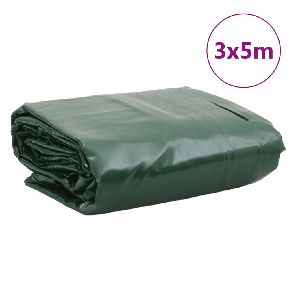 vidaXL Plandeka, zielona, 3x5 m, 650 g/m²
