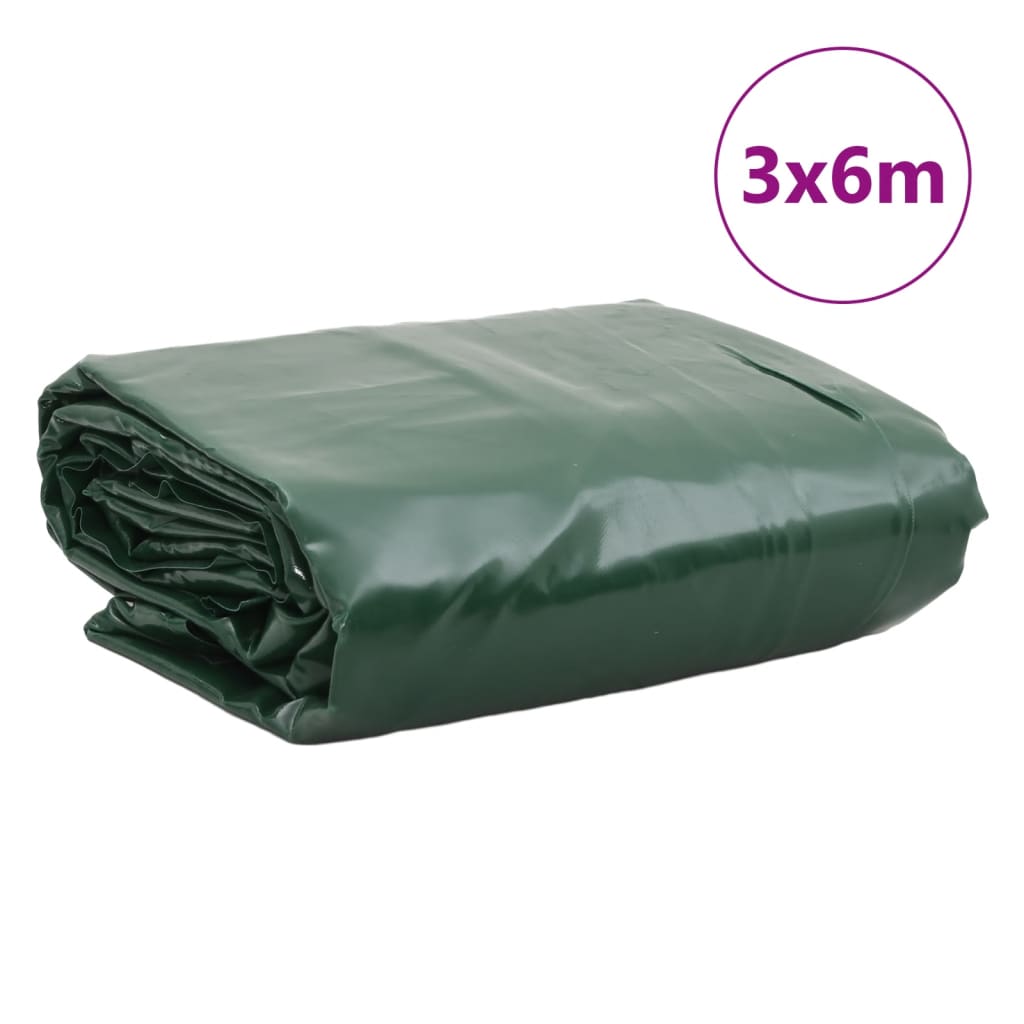vidaXL Plandeka, zielona, 3x6 m, 650 g/m²