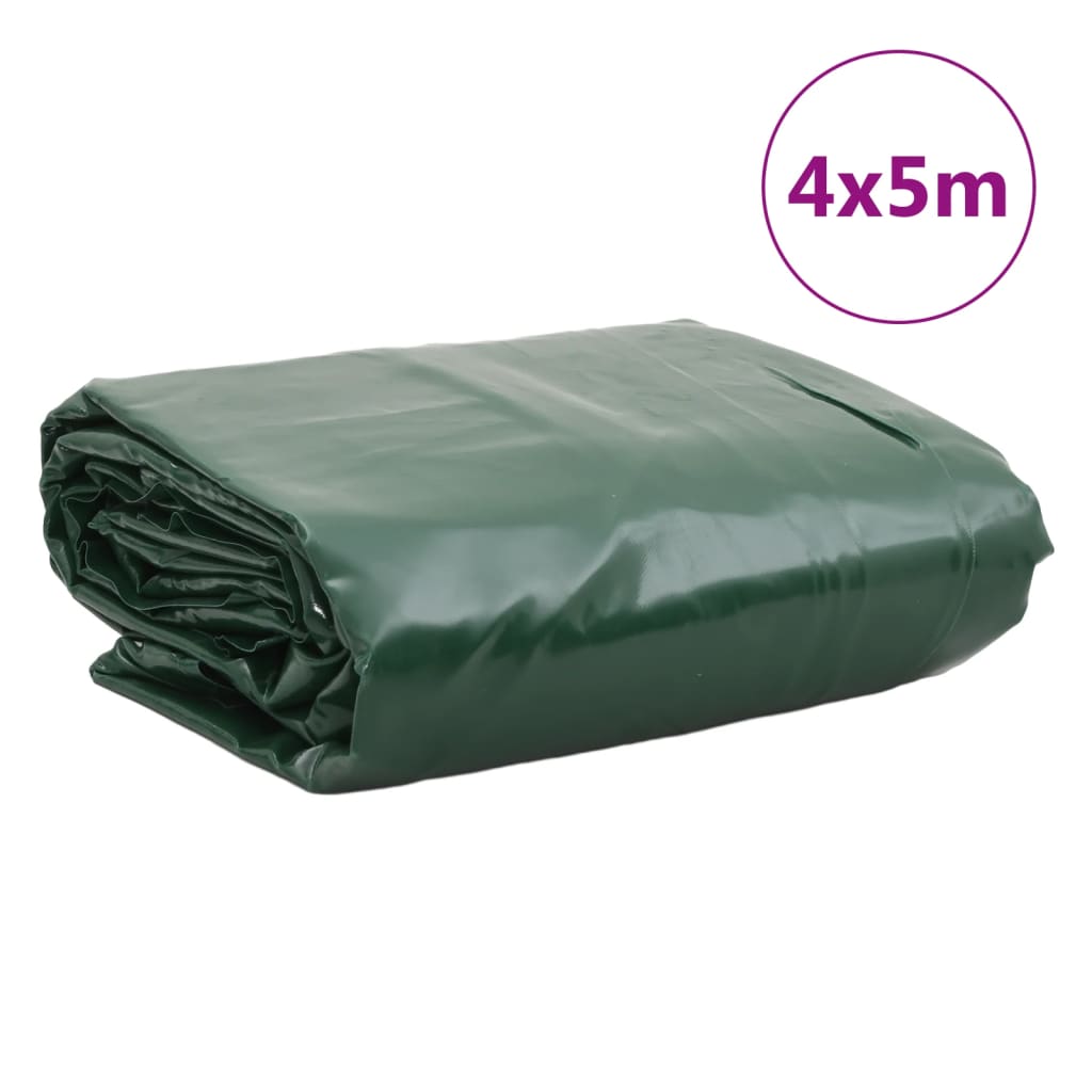 vidaXL Plandeka, zielona, 4x5 m, 650 g/m²