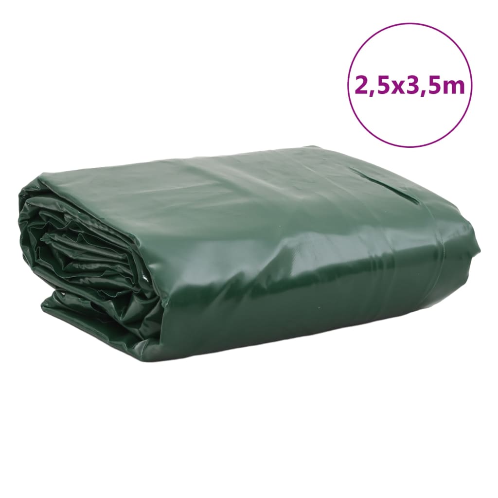 vidaXL Plandeka, zielona, 2,5x3,5 m, 650 g/m²