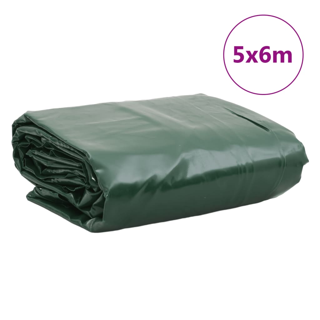 vidaXL Plandeka, zielona, 5x6 m, 650 g/m²
