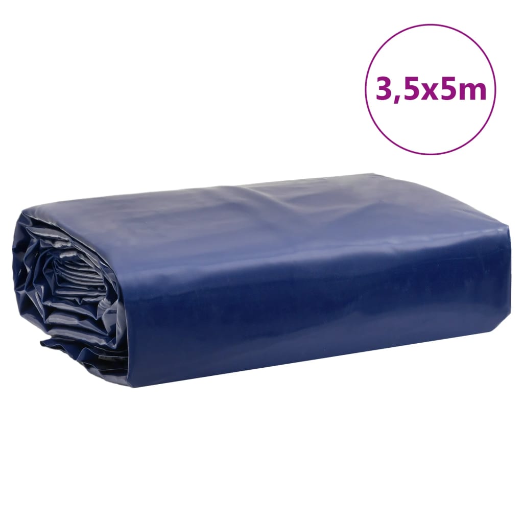 vidaXL Plandeka, niebieska, 3,5x5 m, 650 g/m²