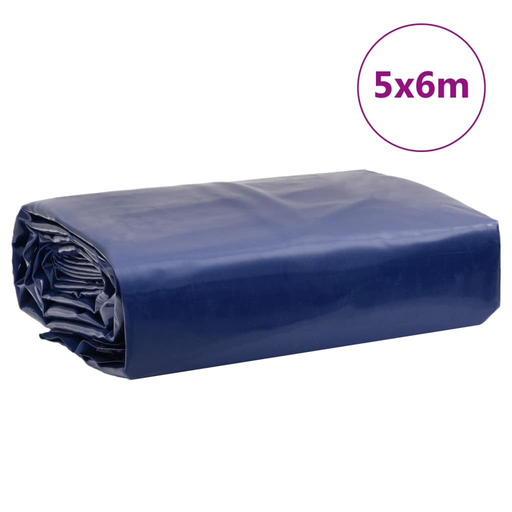 vidaXL Plandeka, niebieska, 5x6 m, 650 g/m²