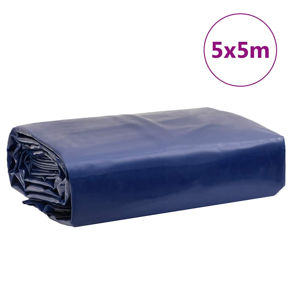 vidaXL Plandeka, niebieska, 5x5 m, 650 g/m²