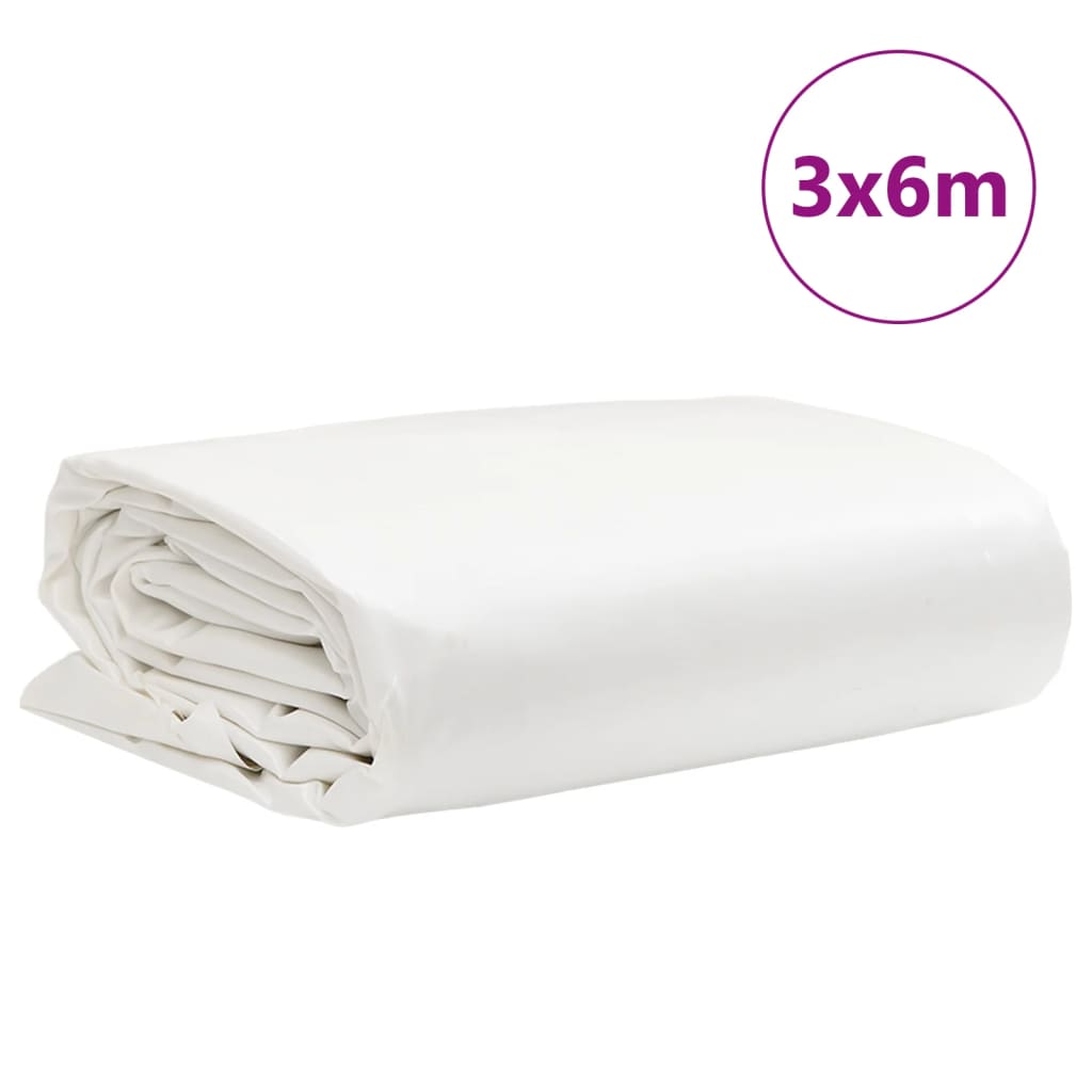vidaXL Plandeka, biały, 3x6 m, 650 g/m²