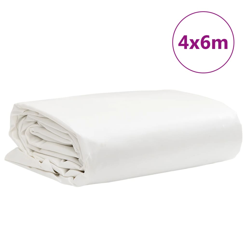 vidaXL Plandeka, biały, 4x6 m, 650 g/m²