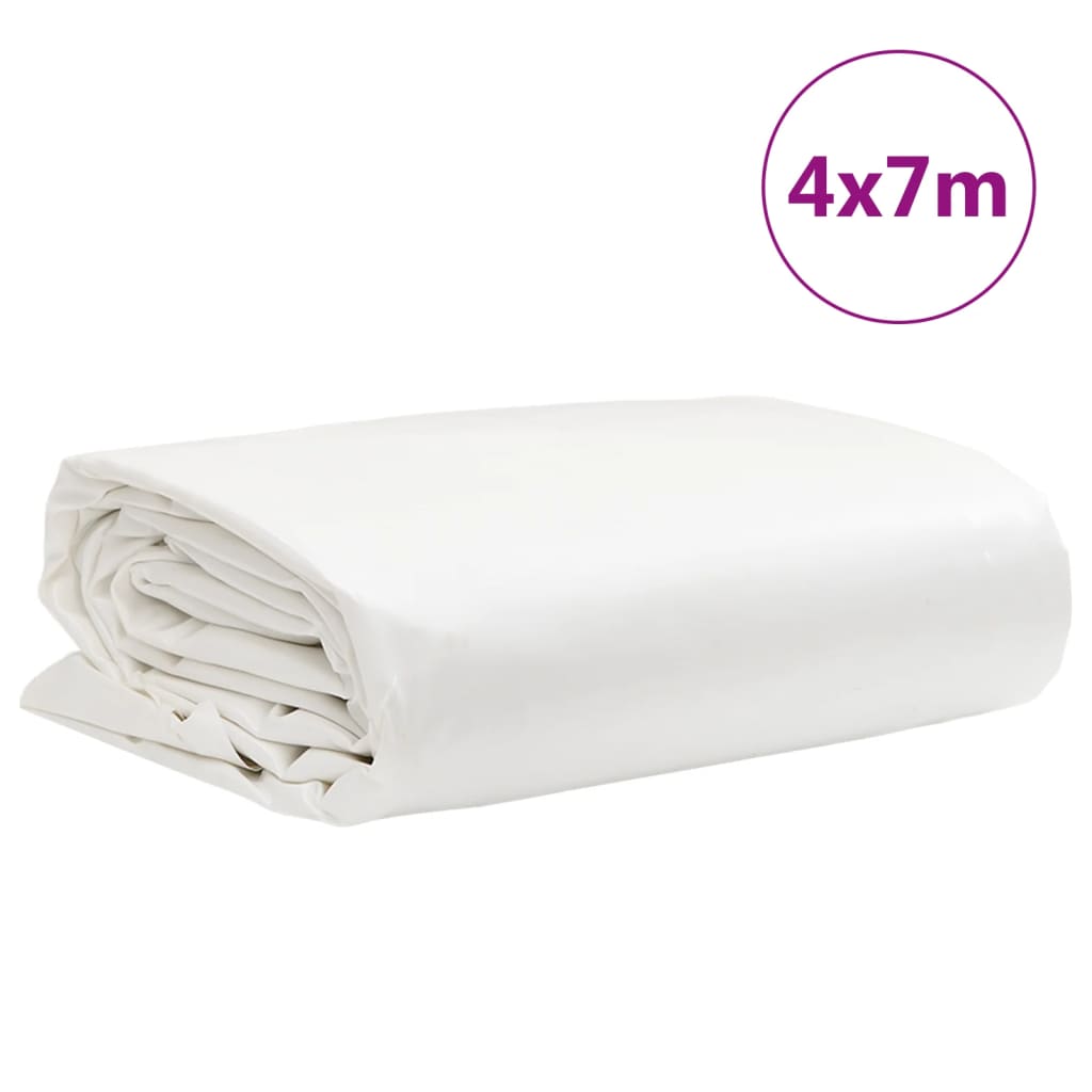 vidaXL Plandeka, biały, 4x7 m, 650 g/m²