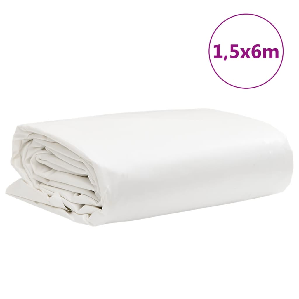 vidaXL Plandeka, biały, 1,5x6 m, 650 g/m²