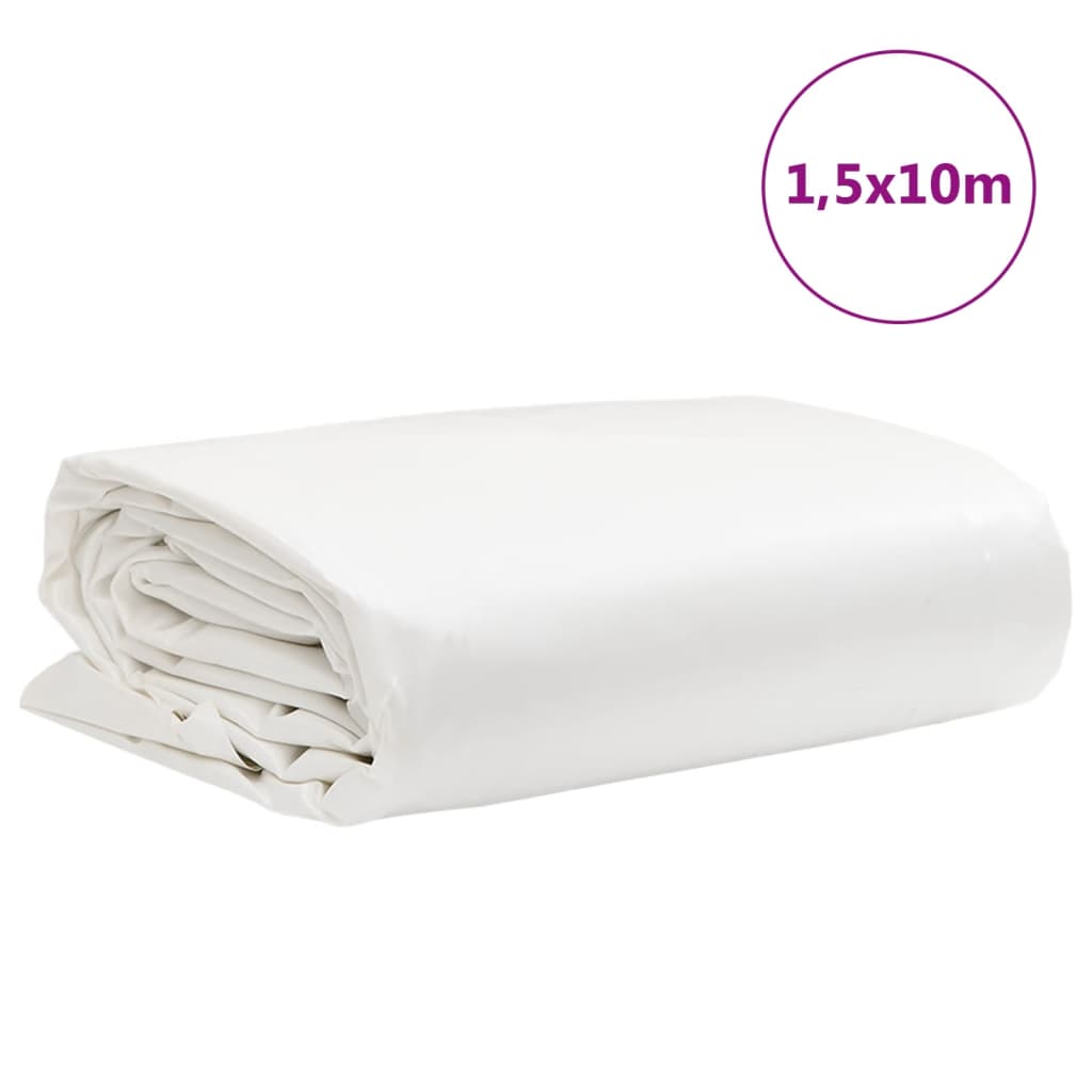 vidaXL Plandeka, biały, 1,5x10 m, 650 g/m²