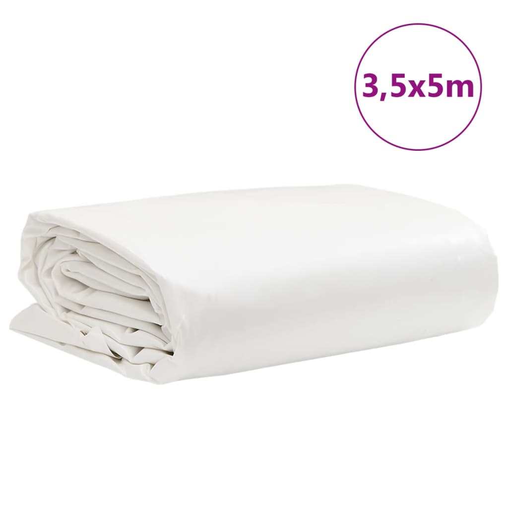 vidaXL Plandeka, biała, 3,5x5 m, 650 g/m²