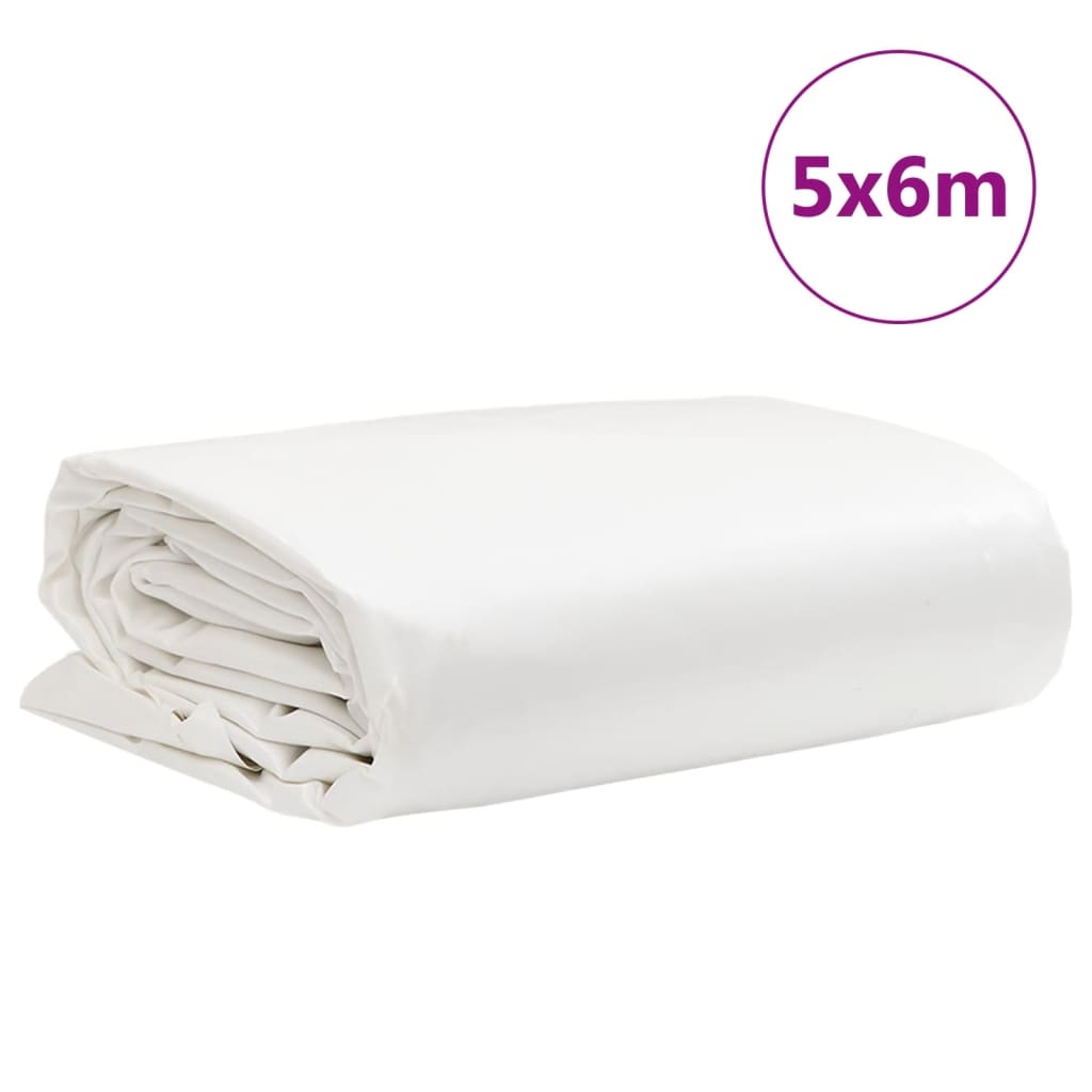 vidaXL Plandeka, biała, 5x6 m, 650 g/m²