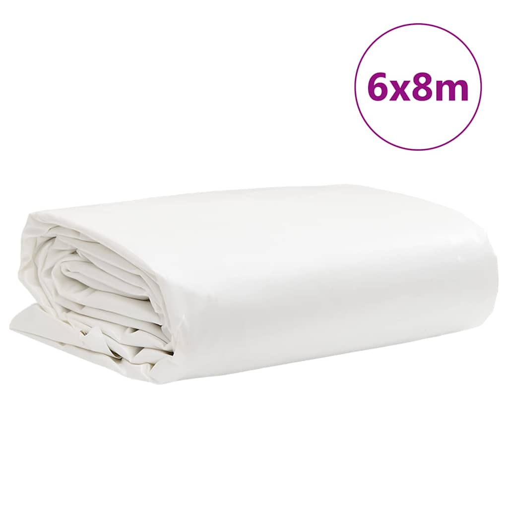 vidaXL Plandeka, biała, 6x8 m, 650 g/m²