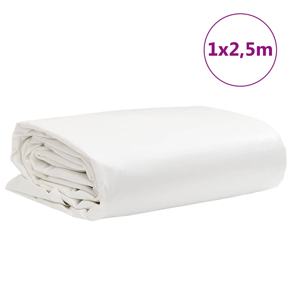 vidaXL Plandeka, biała, 1x2,5 m, 650 g/m²