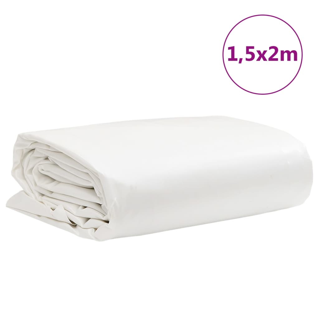 vidaXL Plandeka, biała, 1,5x2 m, 650 g/m²