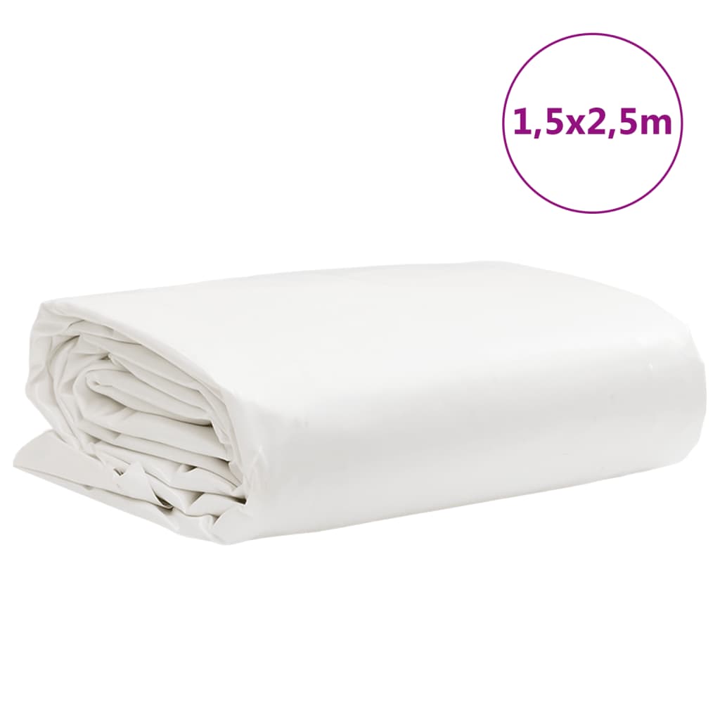 vidaXL Plandeka, biała, 1,5x2,5 m, 650 g/m²