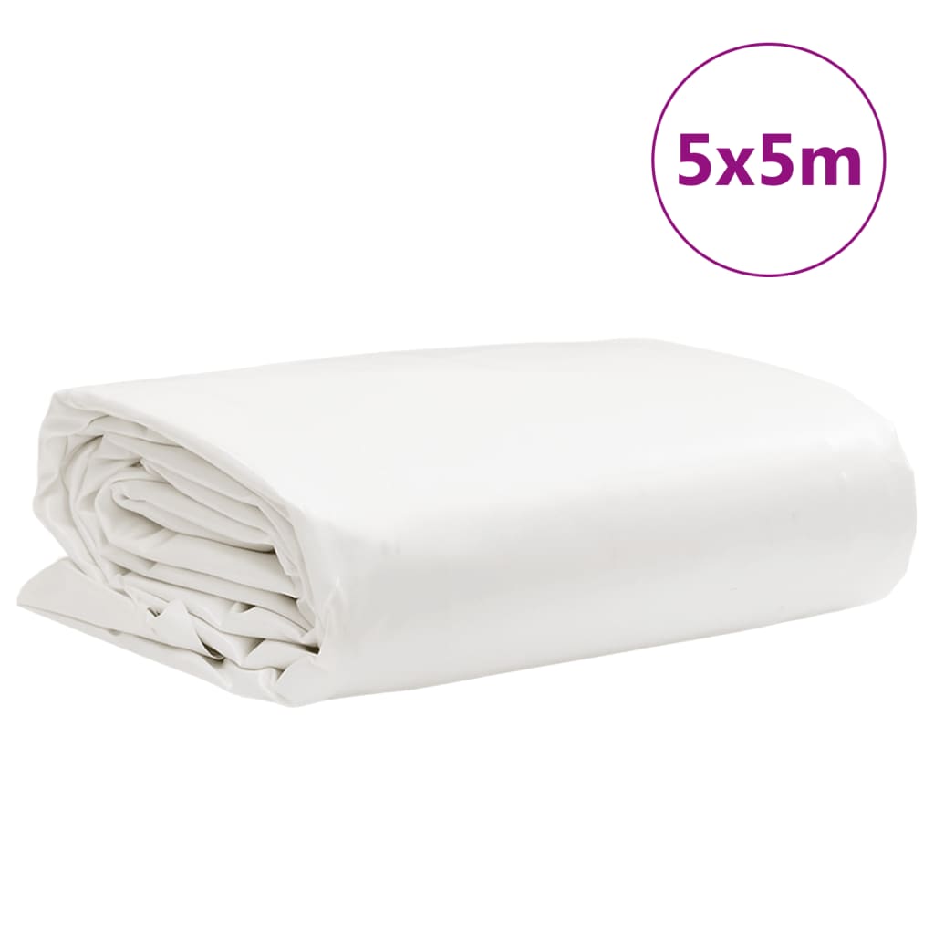 vidaXL Plandeka, biała, 5x5 m, 650 g/m²