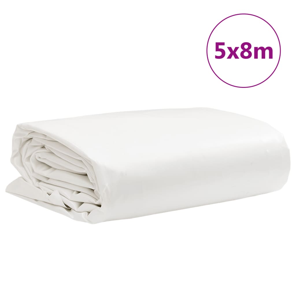 vidaXL Plandeka, biała, 5x8 m, 650 g/m²