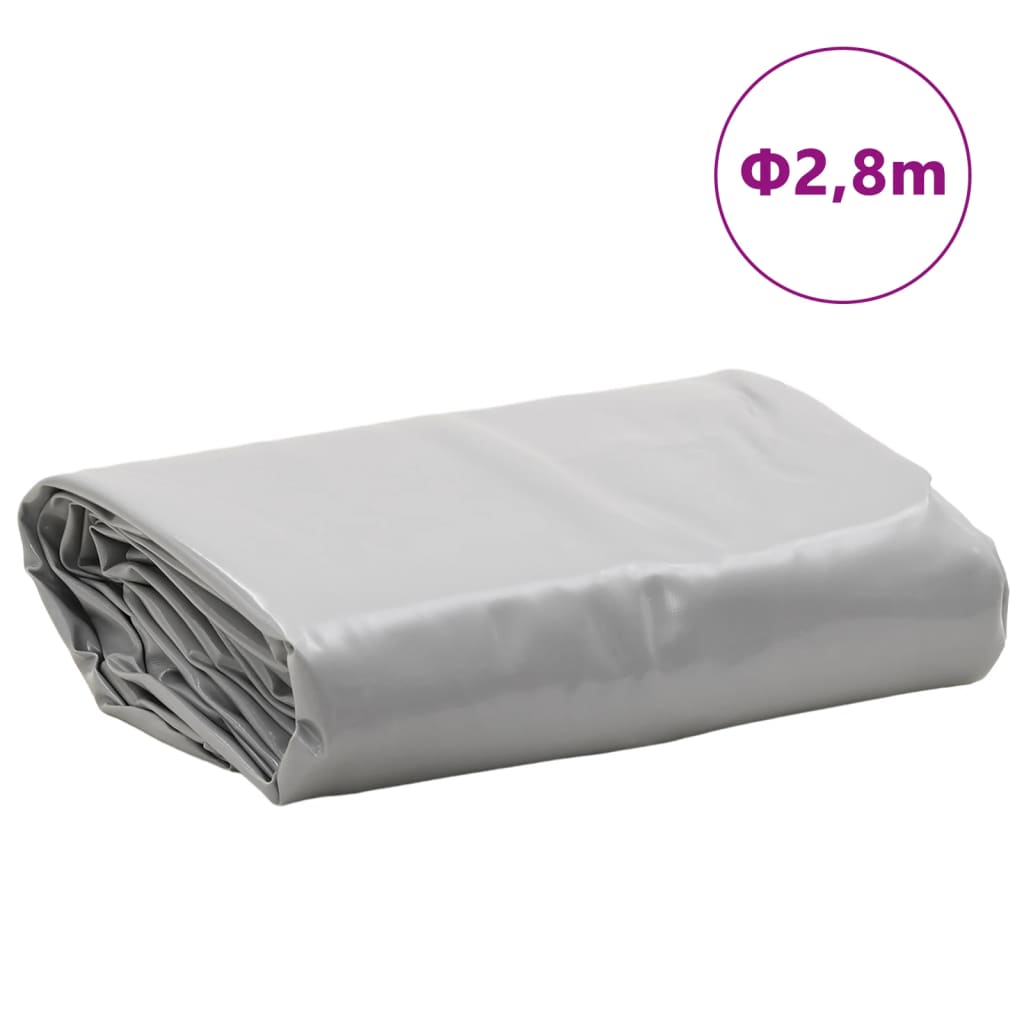 vidaXL Plandeka, szara, Ø 2,8 m, 650 g/m²