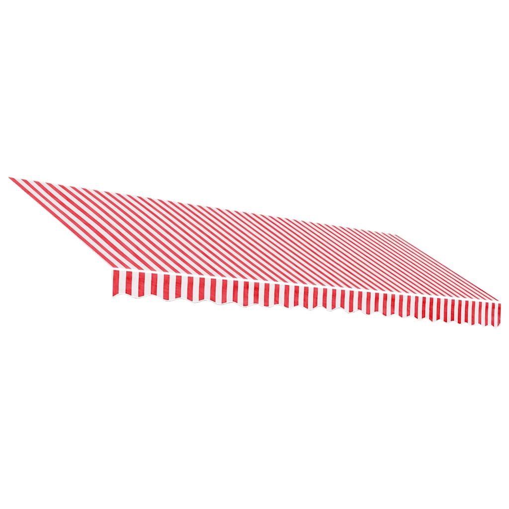 vidaXL Zapasowa tkanina na markizę, czerwono-biała, 4,5x3 m, poliester