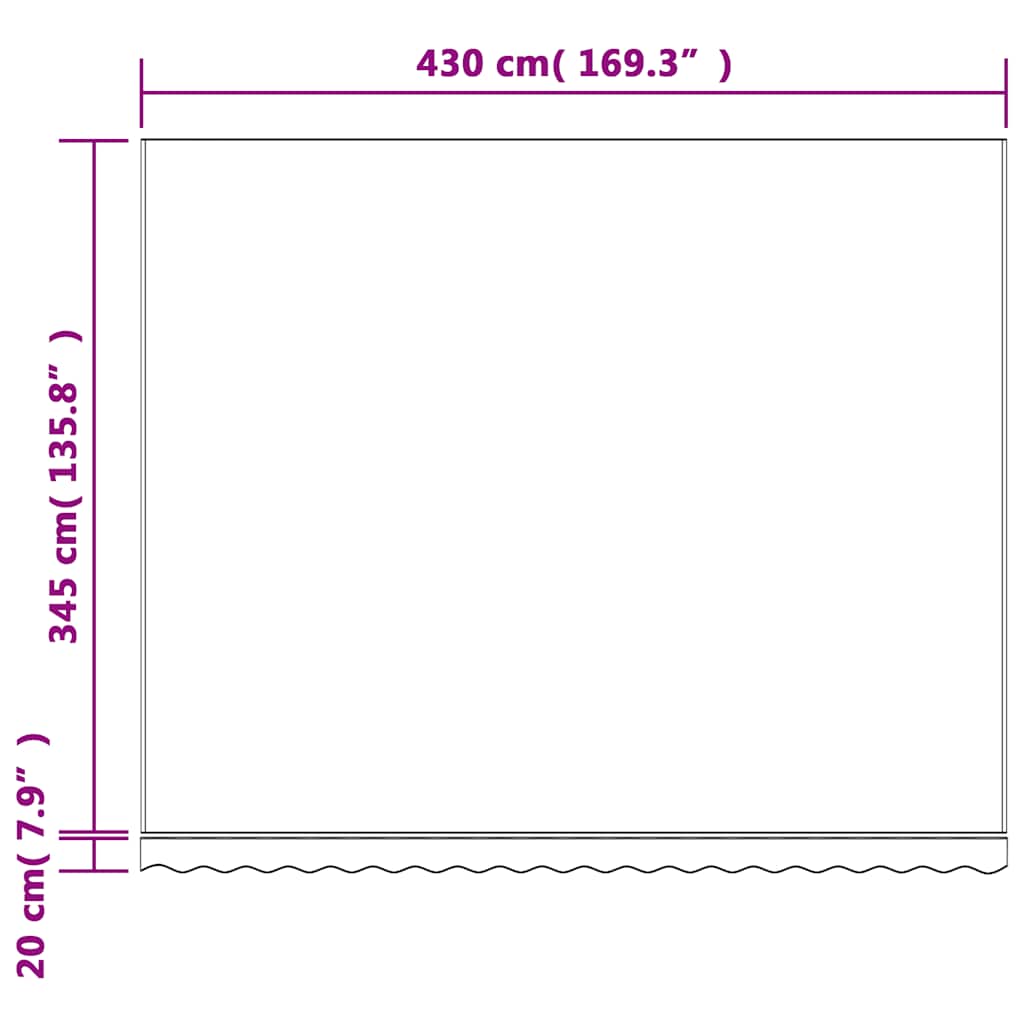 vidaXL Zapasowa tkanina na markizę, czerwono-biała, 4,5x3,5 m, poliester