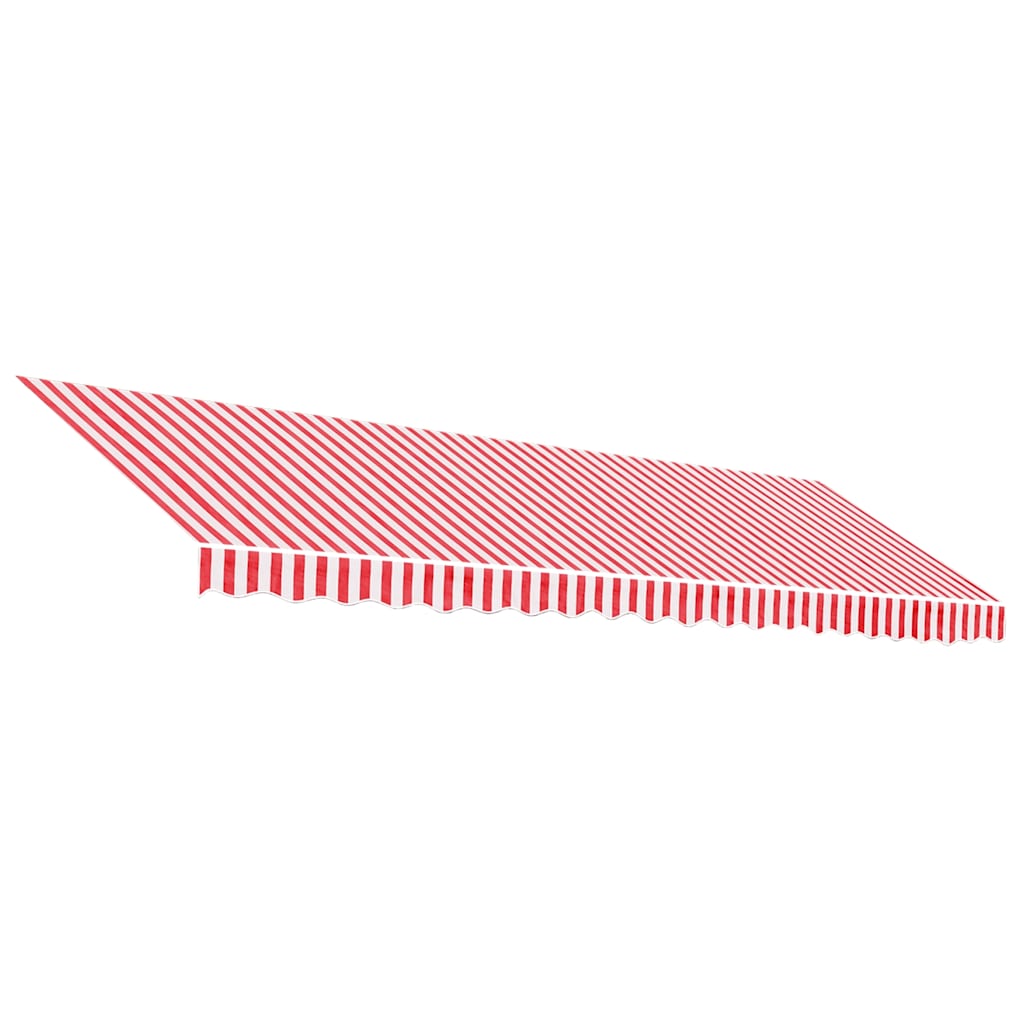 vidaXL Zapasowa tkanina na markizę, czerwono-biała, 5x3,5 m, poliester