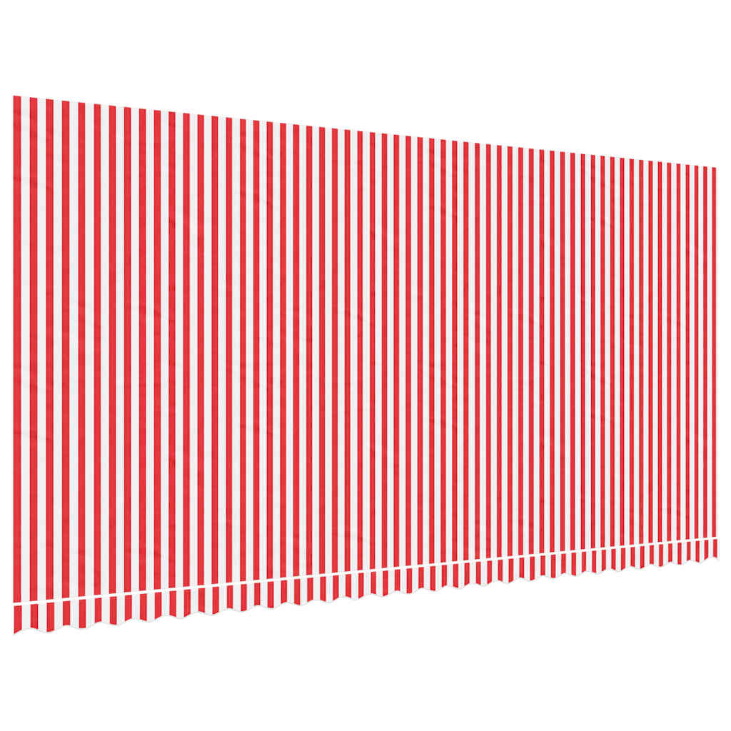 vidaXL Zapasowa tkanina na markizę, czerwono-biała, 6x3 m, poliester