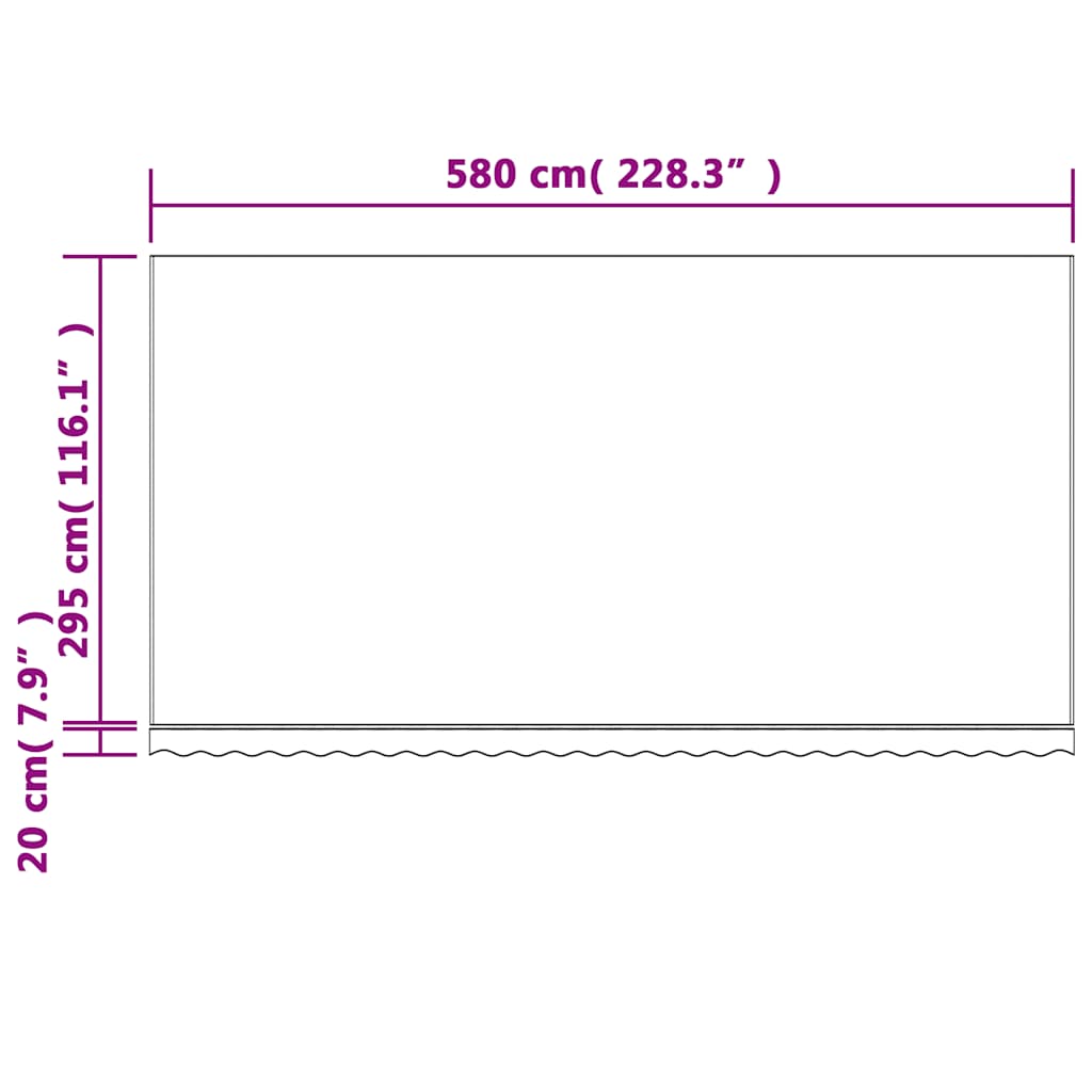 vidaXL Zapasowa tkanina na markizę, czerwono-biała, 6x3 m, poliester