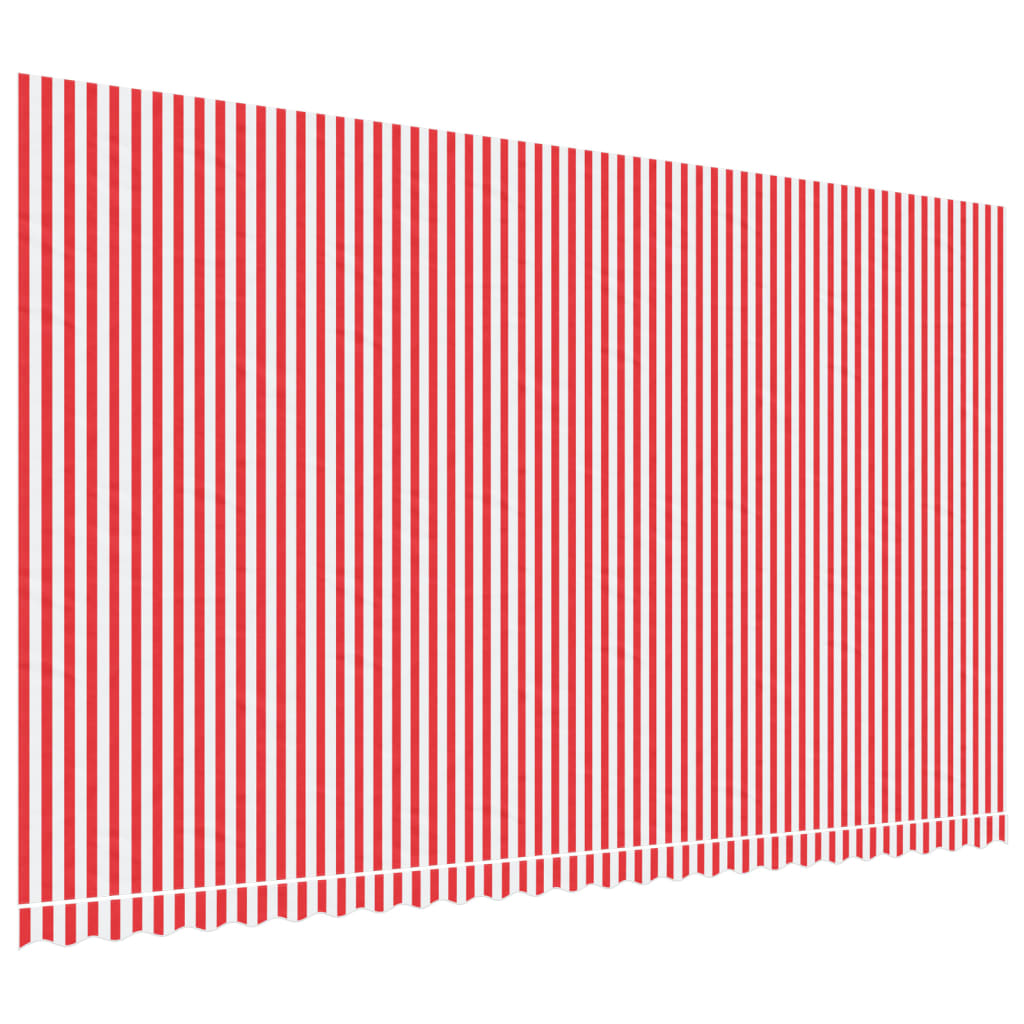 vidaXL Zapasowa tkanina na markizę, czerwono-biała, 6x3,5 m, poliester