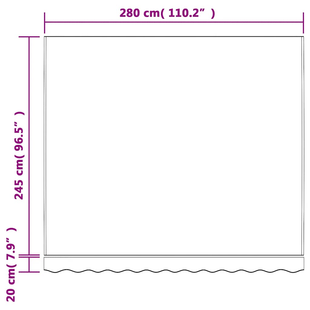 vidaXL Zapasowa tkanina na markizę, pomarańczowo-niebieska, 3x2,5 m, poliester
