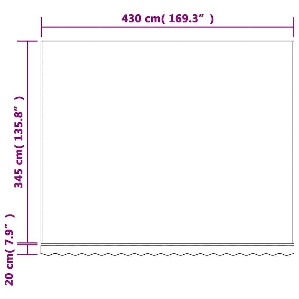 vidaXL Zapasowa tkanina na markizę, pomarańczowo-niebieska, 4,5x3,5 m, poliester