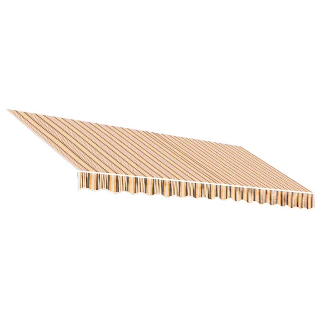 vidaXL Zapasowa tkanina na markizę, pomarańczowo-czarna, 4x3,5 m, poliester