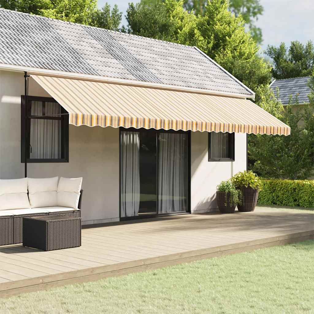 vidaXL Zapasowa tkanina na markizę, pomarańczowo-czarna, 6x3 m, poliester