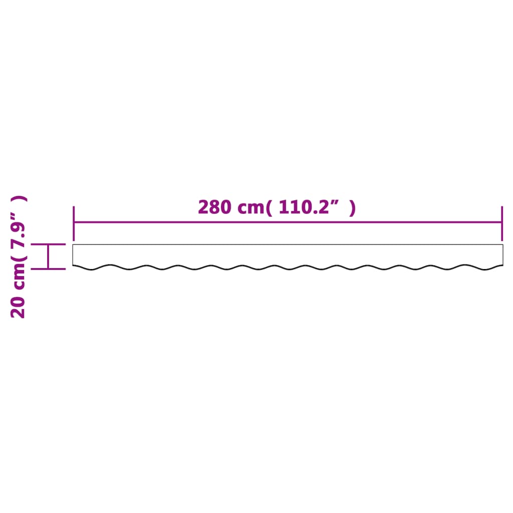 vidaXL Lambrekin do markizy, antracytowe paski, 3 m