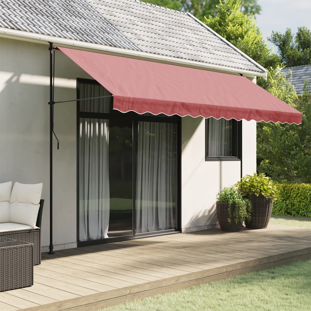 vidaXL Lambrekin do markizy, burgundowe paski, 4 m
