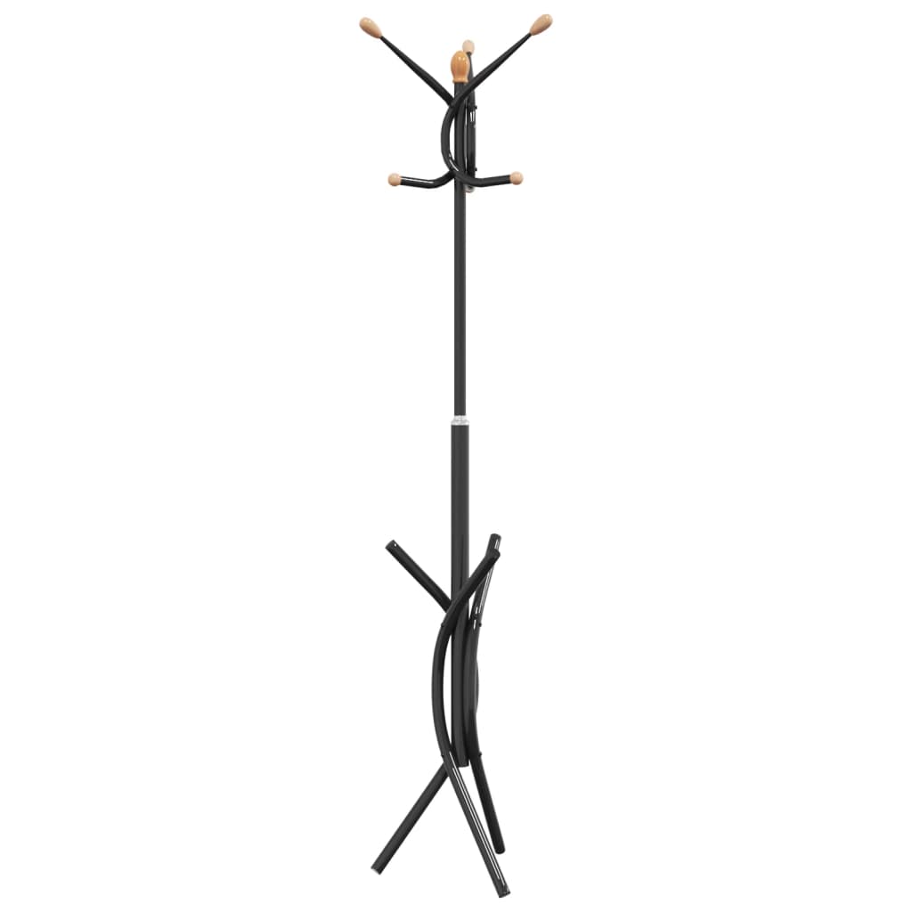 vidaXL Stojący wieszak na płaszcze, czarny, 176 cm, malowane żelazo