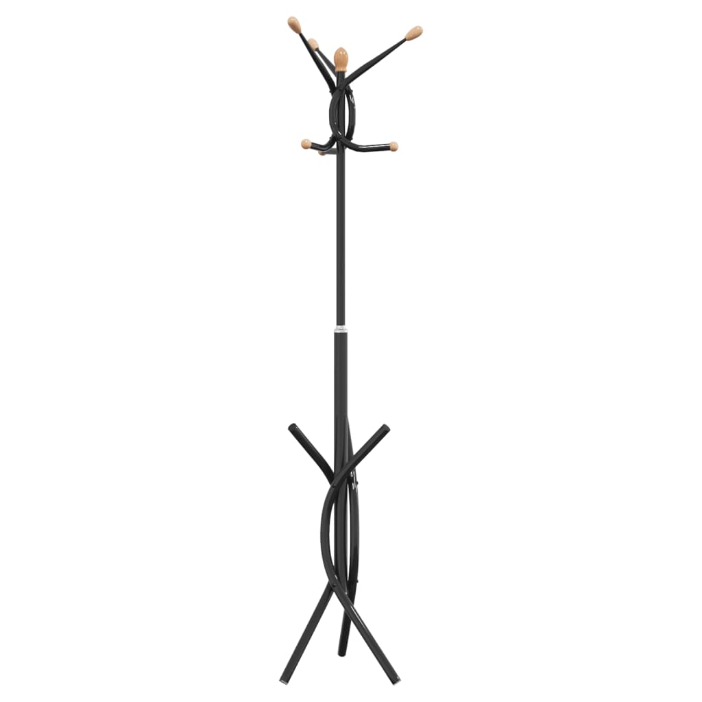vidaXL Stojący wieszak na płaszcze, czarny, 176 cm, malowane żelazo