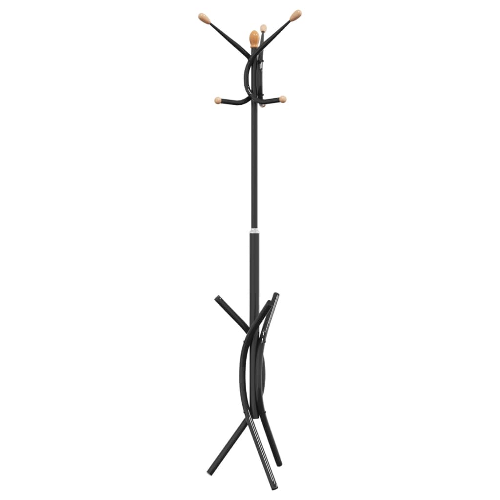 vidaXL Stojący wieszak na płaszcze, czarny, 176 cm, malowane żelazo
