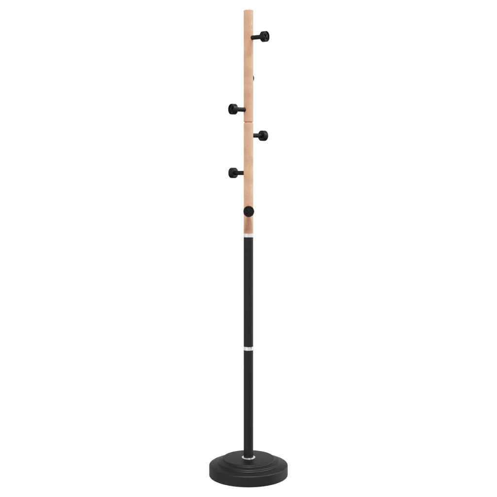vidaXL Stojący wieszak na płaszcze, czarny, 177 cm, malowane żelazo