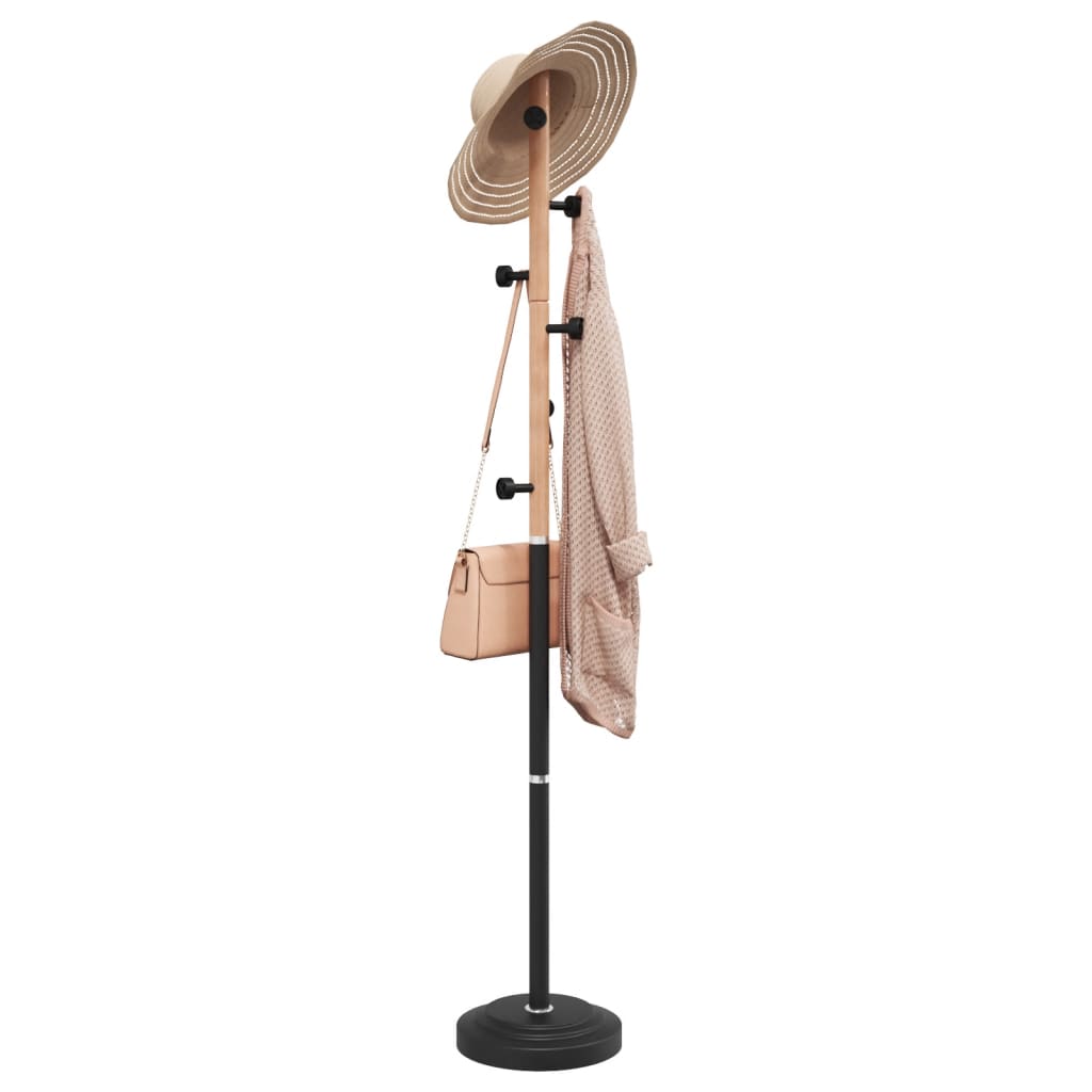 vidaXL Stojący wieszak na płaszcze, czarny, 177 cm, malowane żelazo