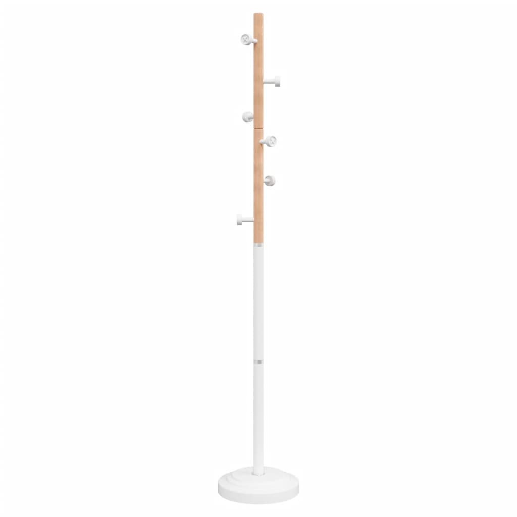 vidaXL Stojący wieszak na płaszcze, biały, 176 cm, malowane żelazo