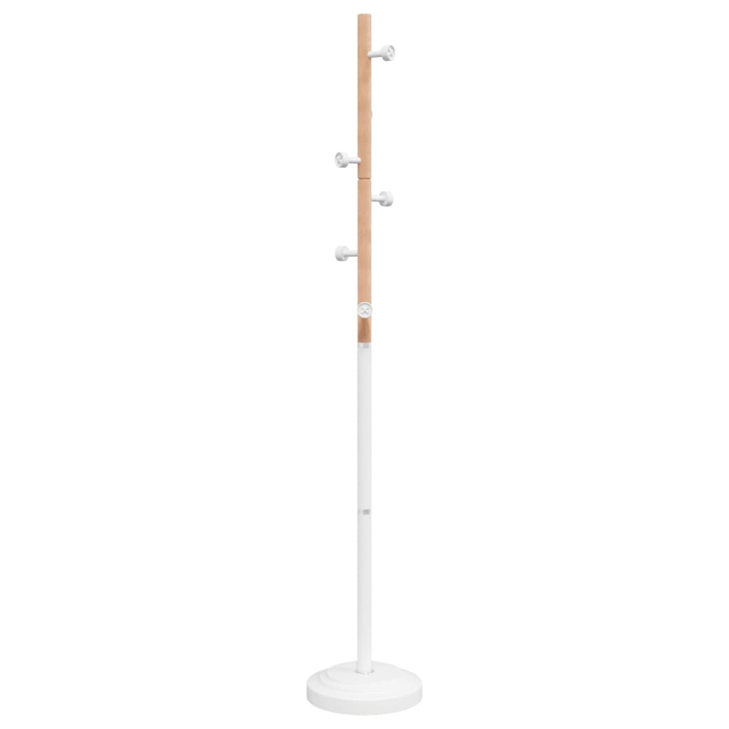vidaXL Stojący wieszak na płaszcze, biały, 176 cm, malowane żelazo