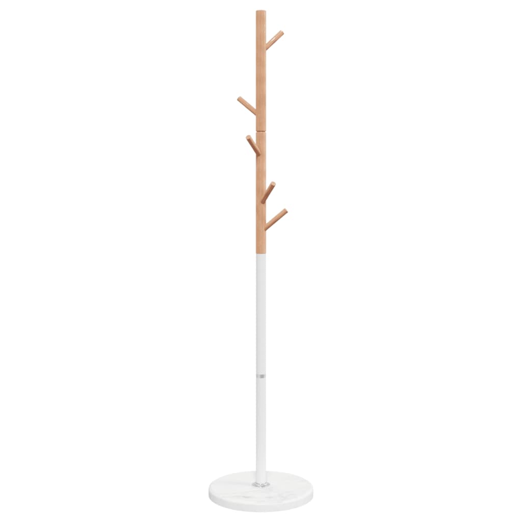 vidaXL Stojący wieszak na płaszcze, biały, 172 cm, malowane żelazo