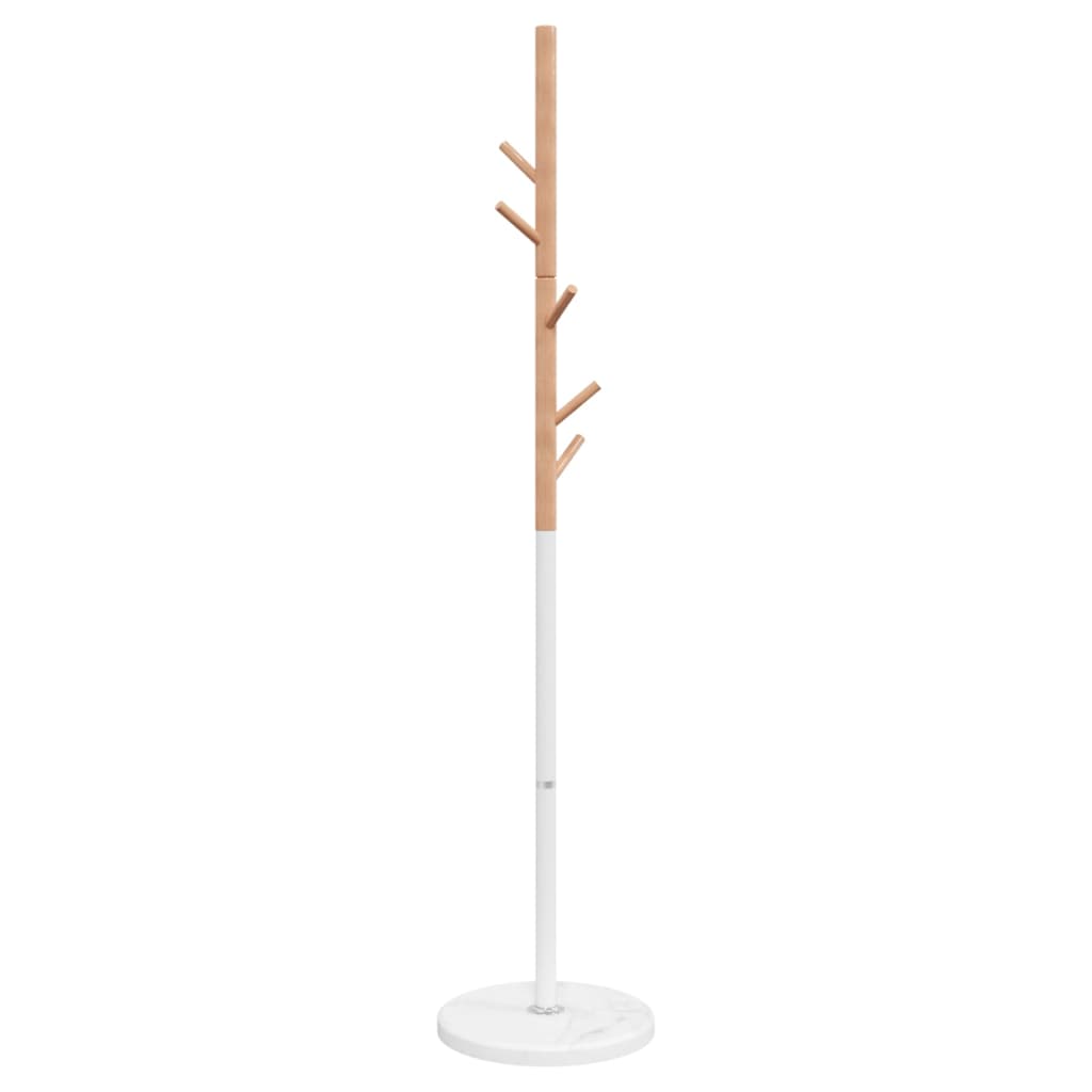 vidaXL Stojący wieszak na płaszcze, biały, 172 cm, malowane żelazo