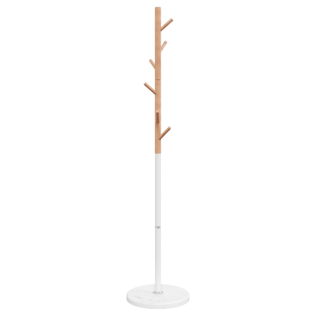 vidaXL Stojący wieszak na płaszcze, biały, 172 cm, malowane żelazo