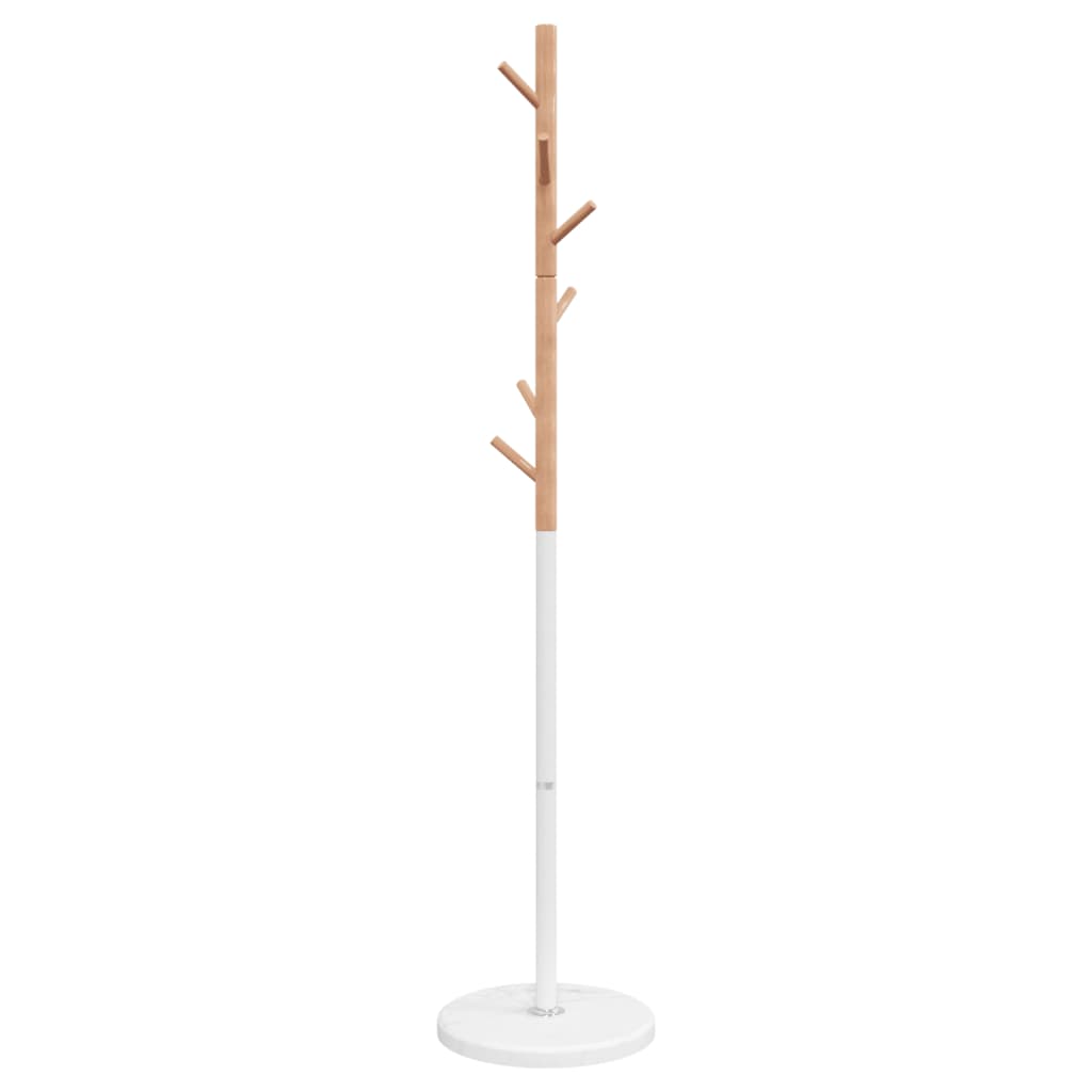 vidaXL Stojący wieszak na płaszcze, biały, 172 cm, malowane żelazo