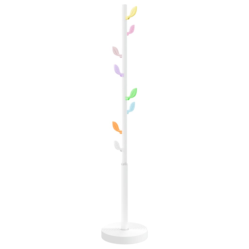 vidaXL Stojący wieszak na płaszcze, biały, 172 cm, malowane żelazo